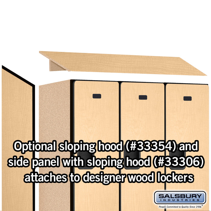 Salsbury 12" Wide Double Tier Designer Wood Locker - 3 Wide - 5 Feet High - 21 Inches Deep - Maple - Hasps - Sweatfully
