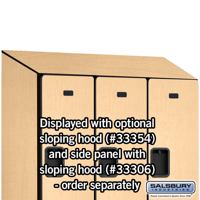 Salsbury 12" Wide Double Tier Designer Wood Locker - 3 Wide - 5 Feet High - 21 Inches Deep - Maple - Hasps - Sweatfully