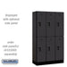 Salsbury 12" Wide Double Tier Designer Wood Locker - 3 Wide - 5 Feet High - 15 Inches Deep - Black - Hasps - Sweatfully
