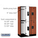 Salsbury 12" Wide Double Tier Designer Wood Locker - 3 Wide - 5 Feet High - 15 Inches Deep - Cherry - Hasps - Sweatfully