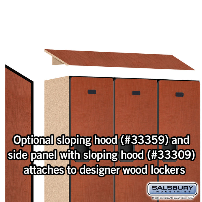 Salsbury 12" Wide Double Tier Designer Wood Locker - 3 Wide - 5 Feet High - 15 Inches Deep - Cherry - Hasps - Sweatfully