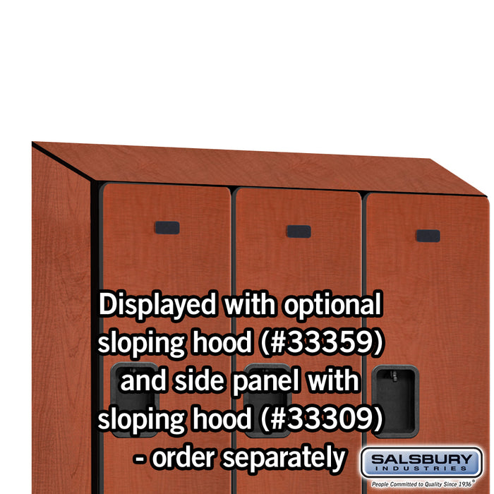 Salsbury 12" Wide Double Tier Designer Wood Locker - 3 Wide - 5 Feet High - 15 Inches Deep - Cherry - Hasps - Sweatfully