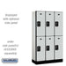 Salsbury 12" Wide Double Tier Designer Wood Locker - 3 Wide - 5 Feet High - 15 Inches Deep - Gray - Black Resettable Combination Locks - Sweatfully