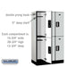 Salsbury 12" Wide Double Tier Designer Wood Locker - 3 Wide - 5 Feet High - 15 Inches Deep - Gray - Silver Electronic Locks - Sweatfully