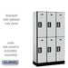 Salsbury 12" Wide Double Tier Designer Wood Locker - 3 Wide - 5 Feet High - 15 Inches Deep - Gray - Silver Electronic Locks - Sweatfully