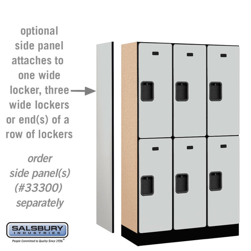 Salsbury 12" Wide Double Tier Designer Wood Locker - 3 Wide - 5 Feet High - 15 Inches Deep - Gray - Hasps - Sweatfully