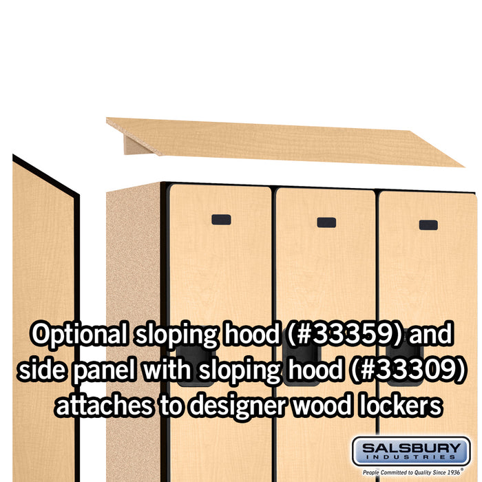 Salsbury 12" Wide Double Tier Designer Wood Locker - 3 Wide - 5 Feet High - 15 Inches Deep - Maple - Hasps - Sweatfully