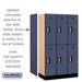 Salsbury 12" Wide Double Tier Designer Wood Locker - 3 Wide - 5 Feet High - 18 Inches Deep - Blue - Silver Electronic Locks - Sweatfully