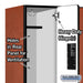 Salsbury 12" Wide Double Tier Designer Wood Locker - 3 Wide - 5 Feet High - 18 Inches Deep - Cherry - Hasps - Sweatfully