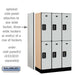 Salsbury 12" Wide Double Tier Designer Wood Locker - 3 Wide - 5 Feet High - 18 Inches Deep - Gray - Black Electronic Locks - Sweatfully