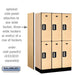 Salsbury 12" Wide Double Tier Designer Wood Locker - 3 Wide - 5 Feet High - 18 Inches Deep - Maple - Silver Electronic Locks - Sweatfully