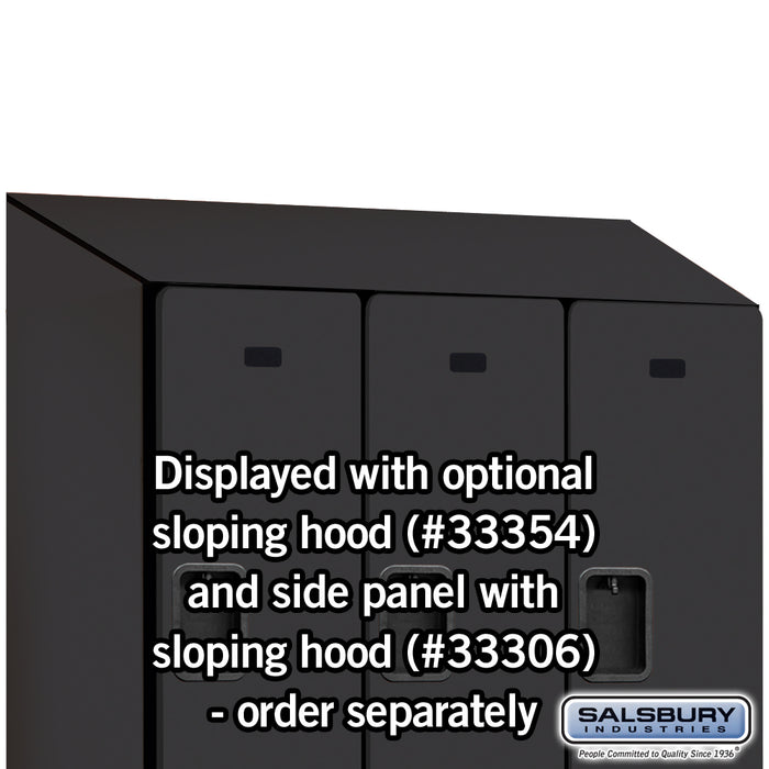 Salsbury 12" Wide Double Tier Designer Wood Locker - 3 Wide - 6 Feet High - 21 Inches Deep - Black - Hasps - Sweatfully
