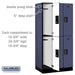 Salsbury 12" Wide Double Tier Designer Wood Locker - 3 Wide - 6 Feet High - 21 Inches Deep - Blue - Black Electronic Locks - Sweatfully