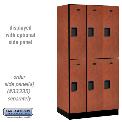 Salsbury 12" Wide Double Tier Designer Wood Locker - 3 Wide - 6 Feet High - 21 Inches Deep - Cherry - Hasps - Sweatfully