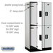 Salsbury 12" Wide Double Tier Designer Wood Locker - 3 Wide - 6 Feet High - 21 Inches Deep - Gray - Silver Electronic Locks - Sweatfully