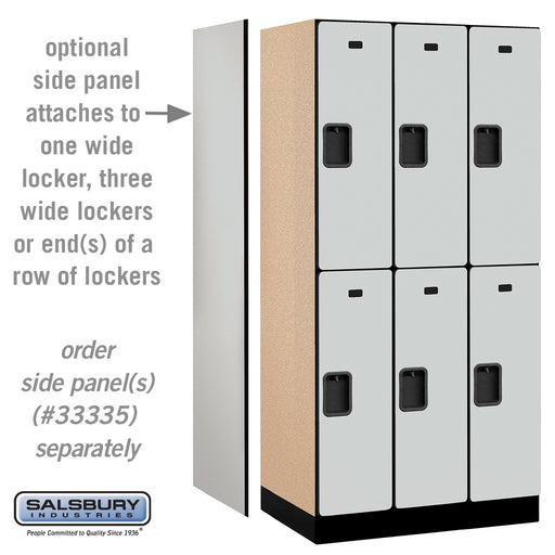 Salsbury 12" Wide Double Tier Designer Wood Locker - 3 Wide - 6 Feet High - 21 Inches Deep - Gray - Hasps - Sweatfully