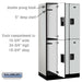 Salsbury 12" Wide Double Tier Designer Wood Locker - 3 Wide - 6 Feet High - 21 Inches Deep - Gray - Hasps - Sweatfully