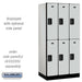 Salsbury 12" Wide Double Tier Designer Wood Locker - 3 Wide - 6 Feet High - 21 Inches Deep - Gray - Hasps - Sweatfully