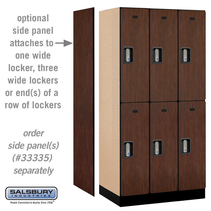 Salsbury 12" Wide Double Tier Designer Wood Locker - 3 Wide - 6 Feet High - 21 Inches Deep - Mahogany - Silver Electronic Locks - Sweatfully