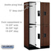 Salsbury 12" Wide Double Tier Designer Wood Locker - 3 Wide - 6 Feet High - 21 Inches Deep - Mahogany - Hasps - Sweatfully
