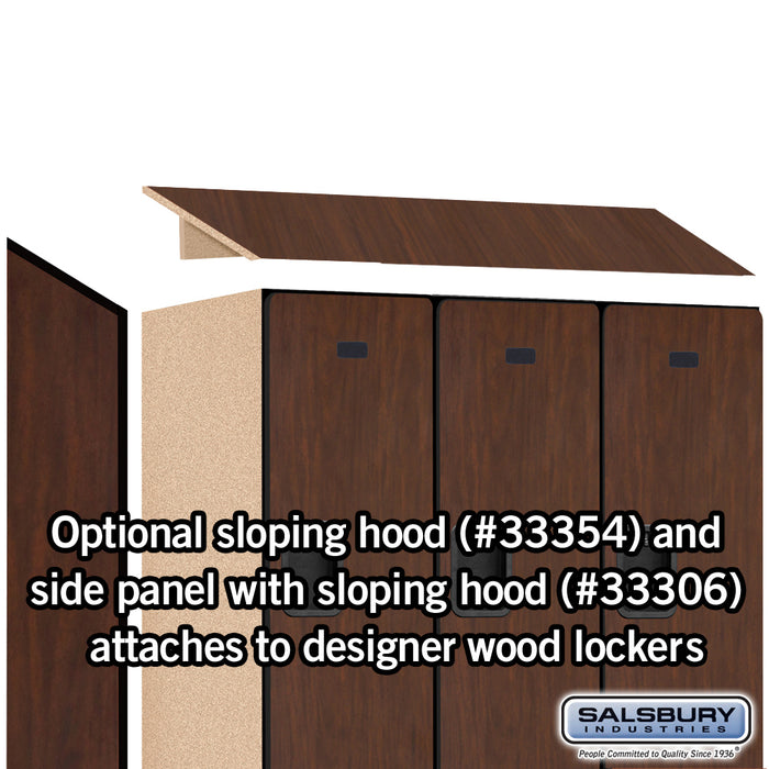 Salsbury 12" Wide Double Tier Designer Wood Locker - 3 Wide - 6 Feet High - 21 Inches Deep - Mahogany - Hasps - Sweatfully