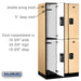 Salsbury 12" Wide Double Tier Designer Wood Locker - 3 Wide - 6 Feet High - 21 Inches Deep - Maple - Black Resettable Combination Locks - Sweatfully