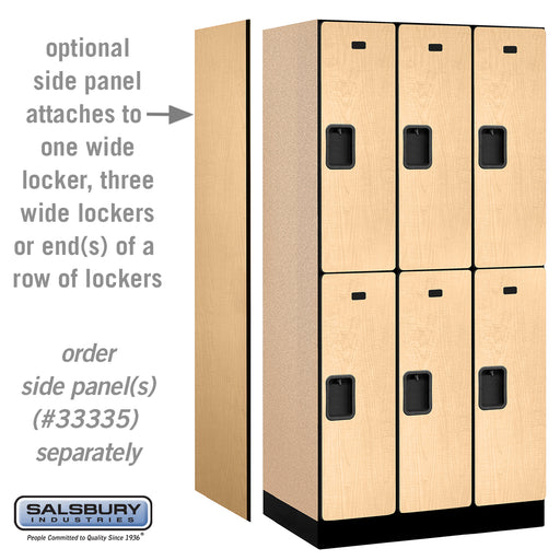 Salsbury 12" Wide Double Tier Designer Wood Locker - 3 Wide - 6 Feet High - 21 Inches Deep - Maple - Hasps - Sweatfully