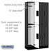 Salsbury 12" Wide Double Tier Designer Wood Locker - 3 Wide - 6 Feet High - 15 Inches Deep - Black - Black Electronic Locks - Sweatfully