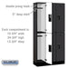 Salsbury 12" Wide Double Tier Designer Wood Locker - 3 Wide - 6 Feet High - 15 Inches Deep - Black - Hasps - Sweatfully