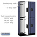 Salsbury 12" Wide Double Tier Designer Wood Locker - 3 Wide - 6 Feet High - 15 Inches Deep - Blue - Black Electronic Locks - Sweatfully