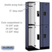 Salsbury 12" Wide Double Tier Designer Wood Locker - 3 Wide - 6 Feet High - 15 Inches Deep - Blue - Hasps - Sweatfully