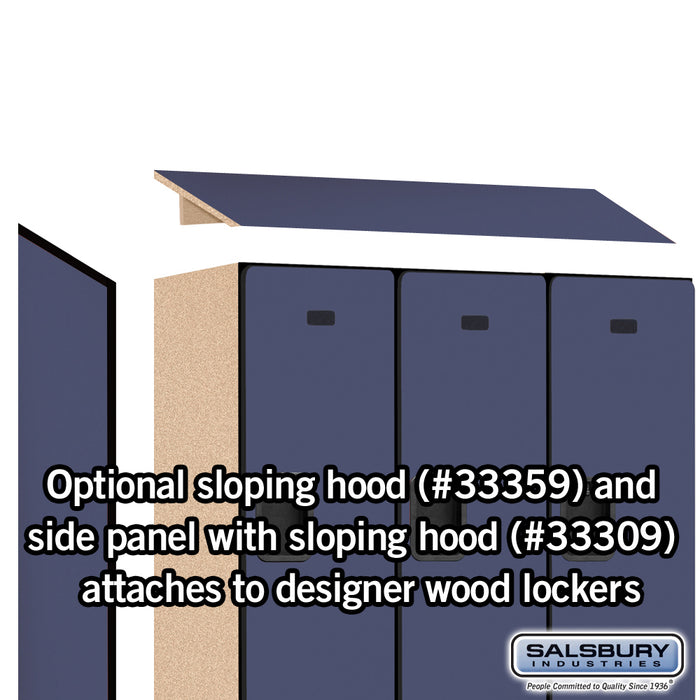Salsbury 12" Wide Double Tier Designer Wood Locker - 3 Wide - 6 Feet High - 15 Inches Deep - Blue - Hasps - Sweatfully