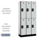 Salsbury 12" Wide Double Tier Designer Wood Locker - 3 Wide - 6 Feet High - 15 Inches Deep - Gray - Black Electronic Locks - Sweatfully