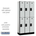 Salsbury 12" Wide Double Tier Designer Wood Locker - 3 Wide - 6 Feet High - 15 Inches Deep - Gray - Black Resettable Combination Locks - Sweatfully
