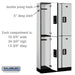 Salsbury 12" Wide Double Tier Designer Wood Locker - 3 Wide - 6 Feet High - 15 Inches Deep - Gray - Silver Electronic Locks - Sweatfully