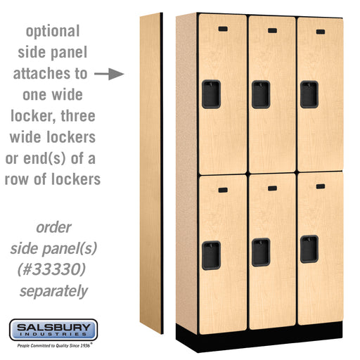 Salsbury 12" Wide Double Tier Designer Wood Locker - 3 Wide - 6 Feet High - 15 Inches Deep - Maple - Hasps - Sweatfully