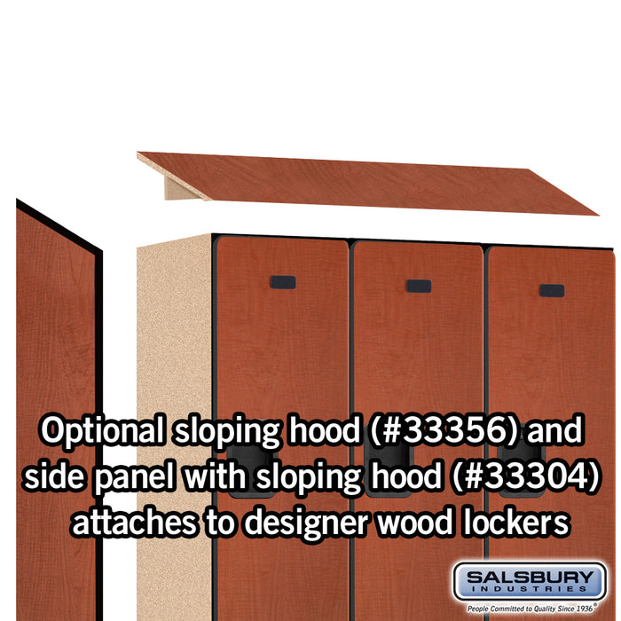 Salsbury 12" Wide Double Tier Designer Wood Locker - 3 Wide - 6 Feet High - 18 Inches Deep - Cherry - Hasps - Sweatfully