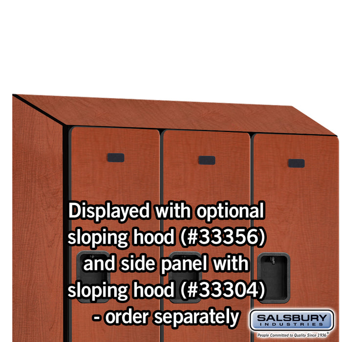 Salsbury 12" Wide Double Tier Designer Wood Locker - 3 Wide - 6 Feet High - 18 Inches Deep - Cherry - Hasps - Sweatfully