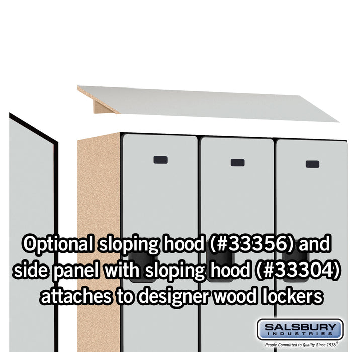 Salsbury 12" Wide Double Tier Designer Wood Locker - 3 Wide - 6 Feet High - 18 Inches Deep - Gray - Hasps - Sweatfully