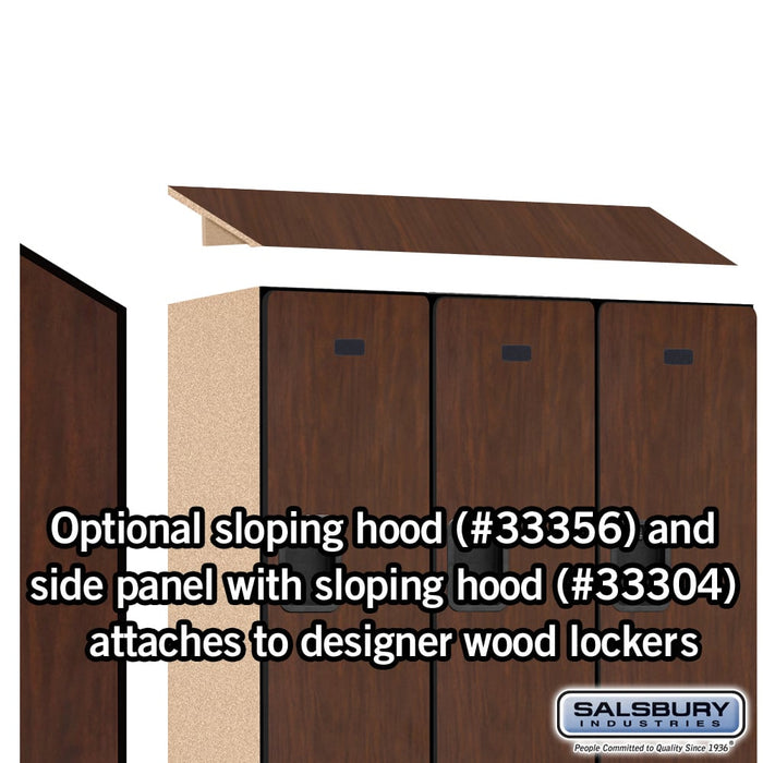 Salsbury 12" Wide Double Tier Designer Wood Locker - 3 Wide - 6 Feet High - 18 Inches Deep - Mahogany - Hasps - Sweatfully
