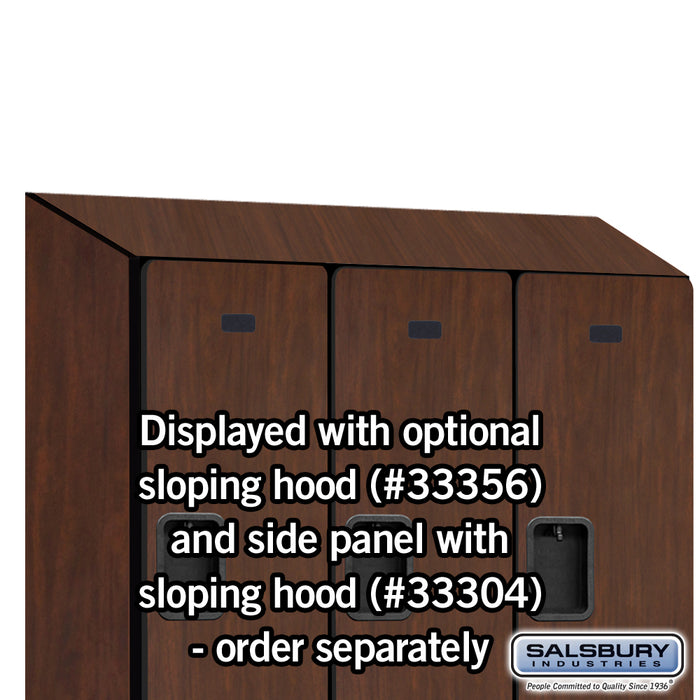 Salsbury 12" Wide Double Tier Designer Wood Locker - 3 Wide - 6 Feet High - 18 Inches Deep - Mahogany - Hasps - Sweatfully