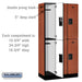 Salsbury 12" Wide Double Tier Designer Wood Locker - 3 Wide - 6 Feet High - 18 Inches Deep - Cherry - Hasps - Sweatfully