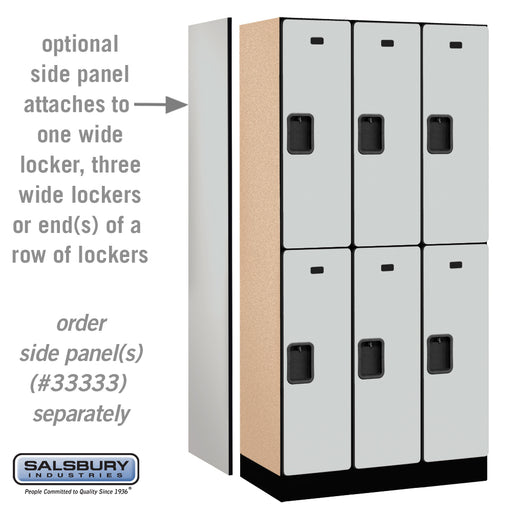 Salsbury 12" Wide Double Tier Designer Wood Locker - 3 Wide - 6 Feet High - 18 Inches Deep - Gray - Hasps - Sweatfully