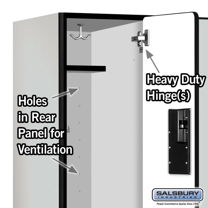 Salsbury 12" Wide Double Tier Designer Wood Locker - 3 Wide - 6 Feet High - 18 Inches Deep - Gray - Hasps - Sweatfully