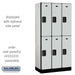 Salsbury 12" Wide Double Tier Designer Wood Locker - 3 Wide - 6 Feet High - 18 Inches Deep - Gray - Hasps - Sweatfully