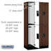 Salsbury 12" Wide Double Tier Designer Wood Locker - 3 Wide - 6 Feet High - 18 Inches Deep - Mahogany - Hasps - Sweatfully