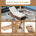 Outdoor Lounge Chair, Patio Chaise Lounge with 5-Position Backrest, Rattan Outdoor Lounge Chair with Cushion and Wheels for Poolside, Backyard, Garden - Sweatfully