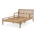 Outdoor Daybed, Patio Daybed with Four Pillows, Wooden Outdoor Bed with Curved Armrests for Poolside, Backyard, Garden - Sweatfully
