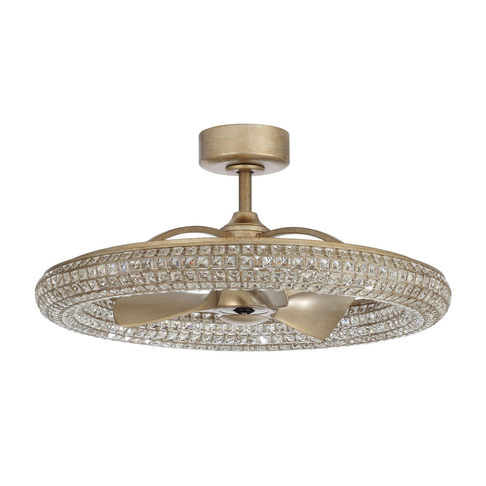 33" Modern DC Motor Crystal Ceiling Fan with Lighting and Remote Control - Sweatfully