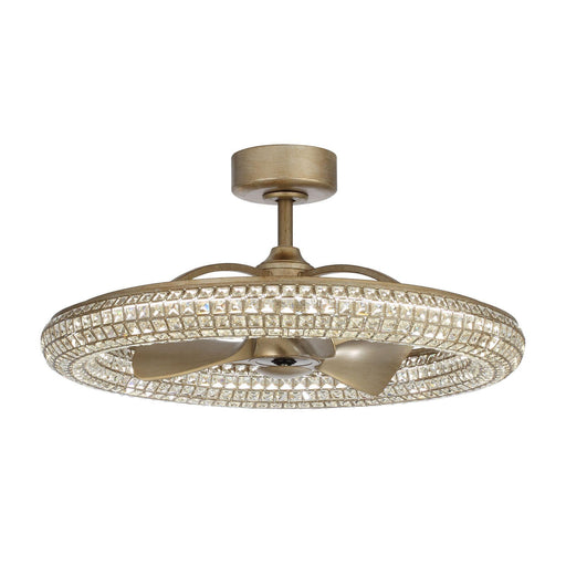 33" Modern DC Motor Crystal Ceiling Fan with Lighting and Remote Control - Sweatfully